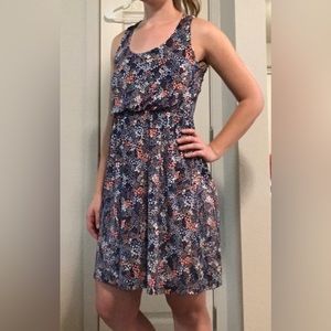 Small navy and floral dress.
